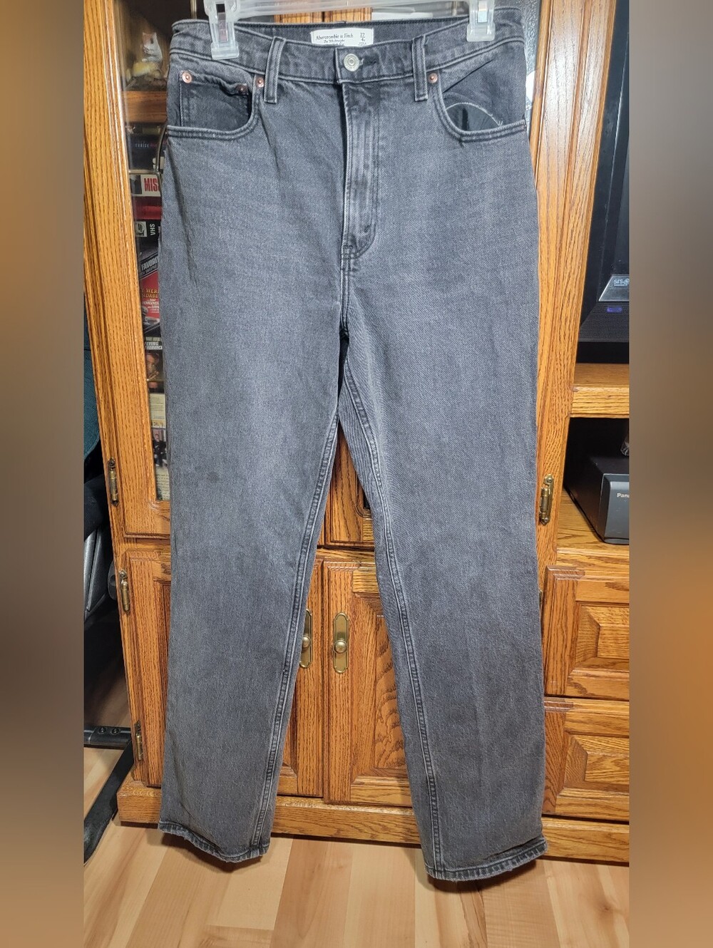 Abercrombie & Fitch Women's Washed Charcoal Straight Jeans Ultra High Rise